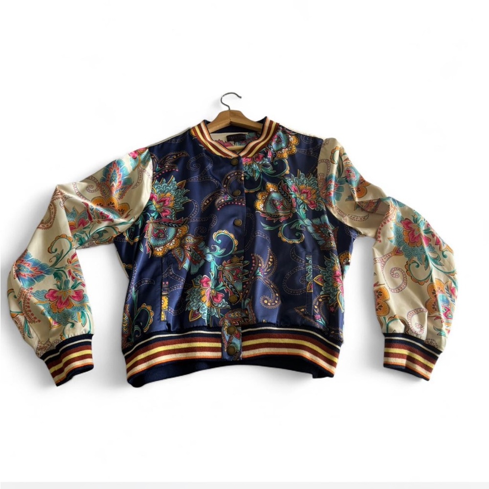 Hale Bob Multicolor Floral Bomber Jacket